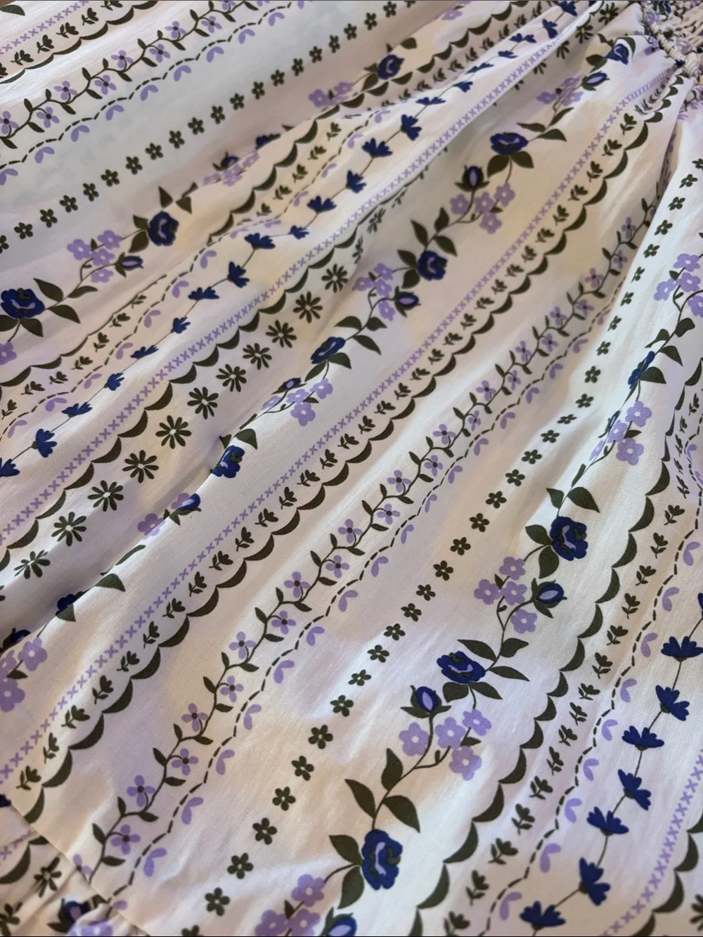 Karlie French Floral Vine Tiered Maxi Skirt Large NWT New Feminine 100% Cotton - Picture 7 of 10
